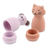Geöffnete Badespielzeuge Spritztiere Mrs. Mouse und Mrs. Cat von Trixie