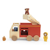 Trixie Feuerwehrauto aus Holz mit Tieren