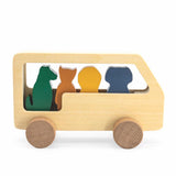 Trixie Holzbus mit Tieren von hinten