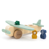 Holzflugzeug von Trixie mit 3 Tieren