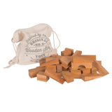 50 XL Holz-Bauklötze von Wooden Story im Baumwollsack