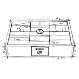 Skizze von 63 XL Holz-Bauklötzen von Wooden Story in Naturfarben in edler Holzbox