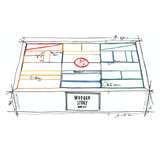 Skizze von Wooden Story Set mit 63 XL Bauklötzen in Regenbogenfarben in edler Holzbox