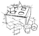 Skizze von Holz Sortierbox von Wooden Story in naturbelassener Farbe