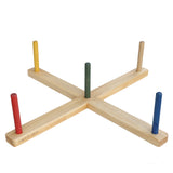 Holzbasis mit Holzpfosten von Ringwurfspiel aus Holz von Wooden Story