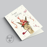Klappkarte Alpaka "Happy Birthday" von Annelis Art_Geburtstagskarte_2