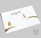 Postkarte Vögel "happy birthday" von Annelis Art_Geburtstagskarte