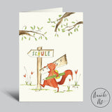 Klappkarte zur Einschulung Eichhörnchen von Annelis Art_Karte zur Einschulung