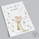 Postkarte zur Einschulung "Ich bin jetzt ein Schulkind" von Annelis Art