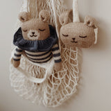 Teddy aus Baby-Alpakawolle | Gestreifter Strampler