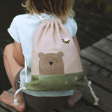 Turnbeutel "Bär & Biene" von Little Who_Kind mit Turnbeutel
