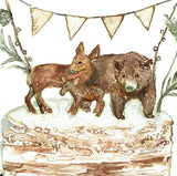 Detailbild von Bär und Rehen auf Geburtstagstorte