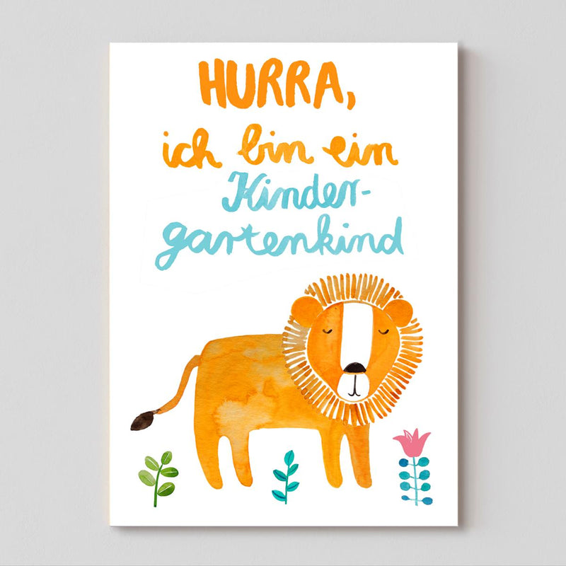 Postkarte zum Kindergartenstart von Frau Ottilie_Hurra, ich bin ein Kindergartenkind