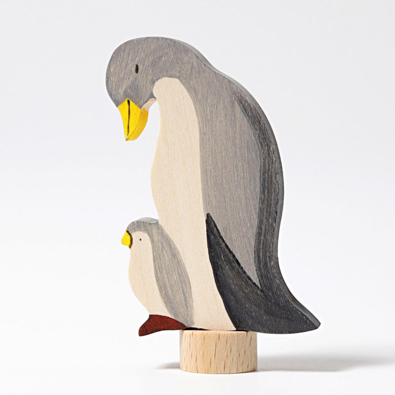 handbemalte Steckfigur Pinguine von Grimm's_von der Seite02