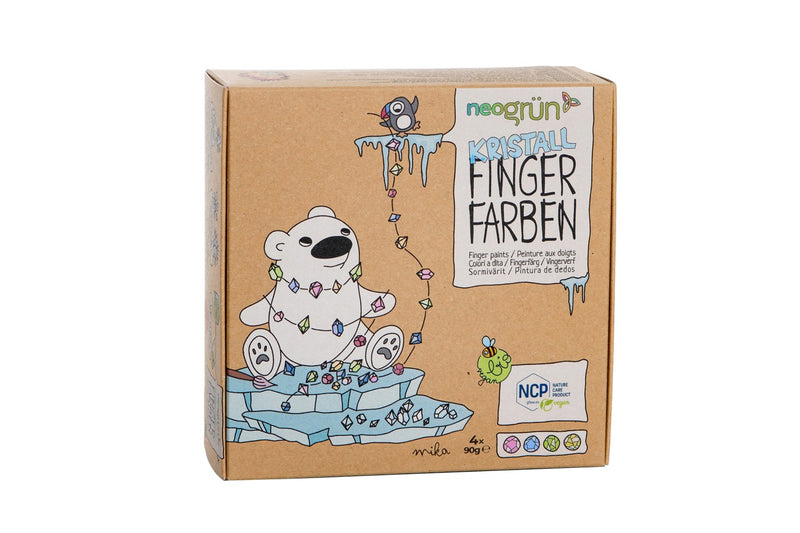 neogrün-Bio-Kristall-Fingerfarben_4er Set Mika_Verpackung
