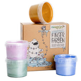 neogrün-Bio-Kristall-Fingerfarben_4er Set Mika_Verpackung mit Behältern
