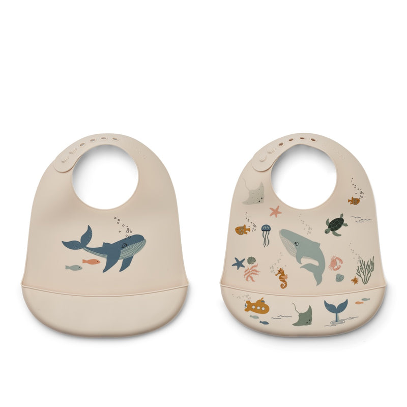 Silikon-Lätzchen Tilda von Liewood_Tilda Printed Bib_Sea creature