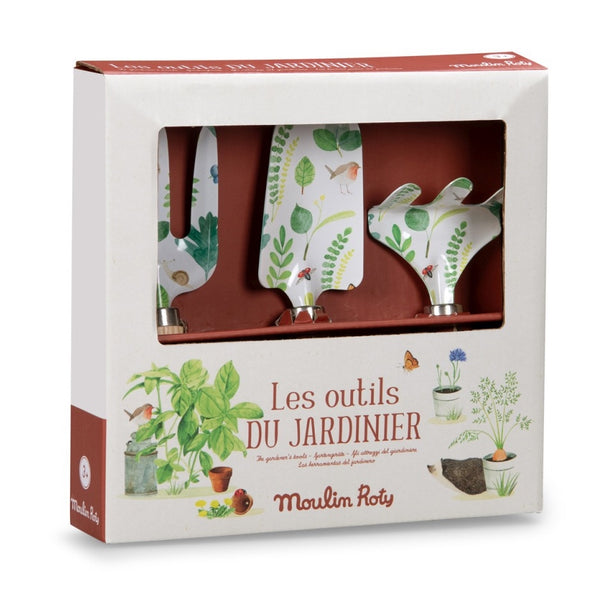 Gartenwerkzeuge-Set "Le Jardin du Moulin" mit Schaufel, Handrechen und Blumengabel von Moulin Roty