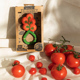 Tomaten Rassel und Beissring von Oli & Carol in Verpackung mit echten Tomaten