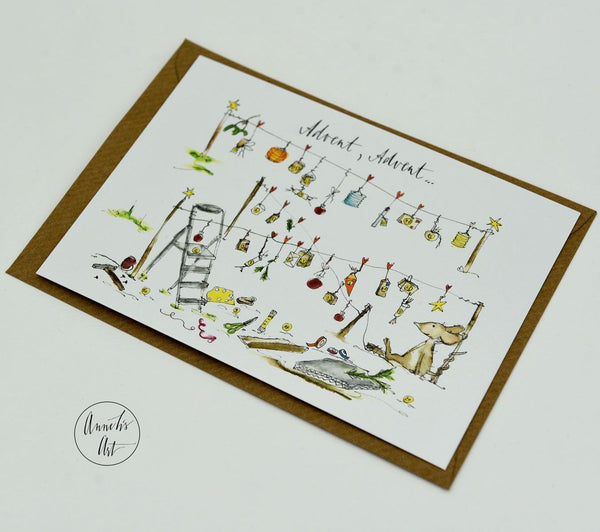 Postkarte "Advent, Advent..." von Annelis Art mit Briefumschlag