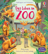 Aufklappen und Entdecken: Das Leben im Zoo von Minna Lacey und Maribel Lechuga_Usborne_Buchcover