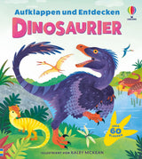 Aufklappen und Entdecken Dinosaurier von Kaley McKean_Usborne Verlag_Buchcover