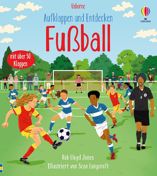 Aufklappen und Entdecken: Fußball von Rob Lloyd Jones und Sean Longcroft_Usborne_Buchcover