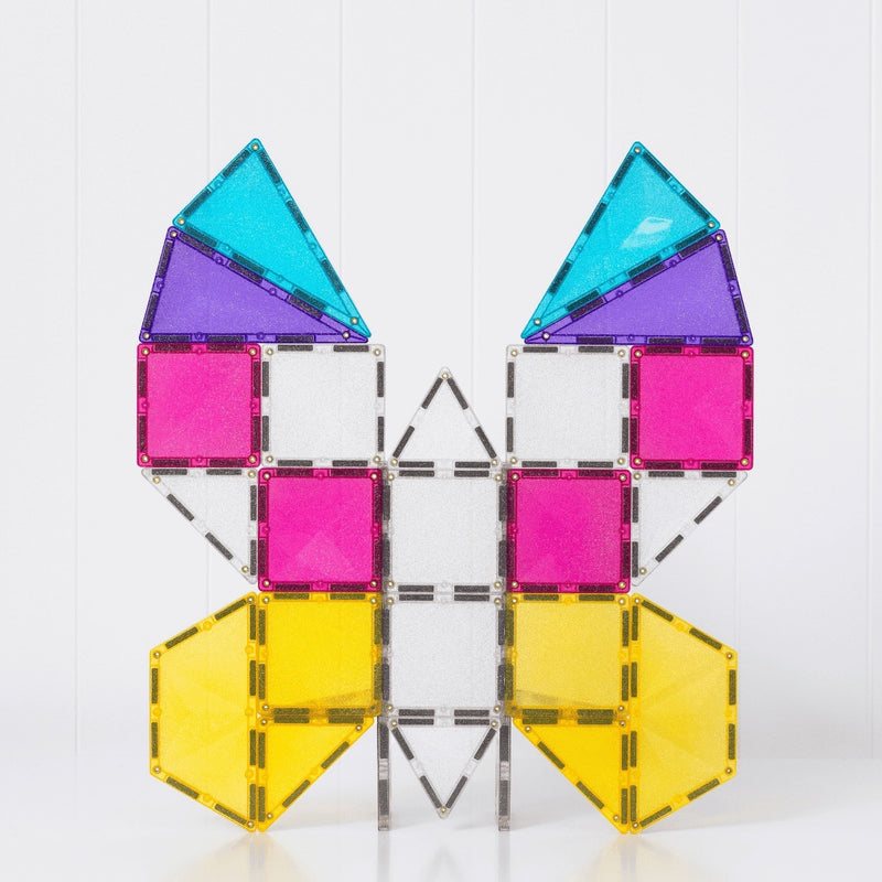 Schmetterling gebaut aus Glitzer-Bausteinen des Glitter Unicorn Pack
