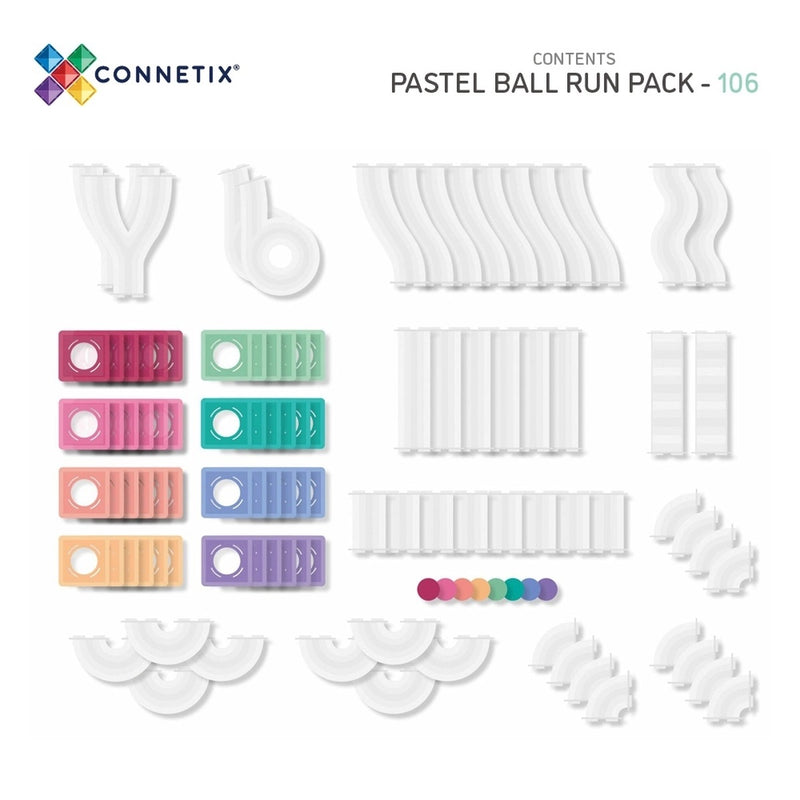 Inhalt Connetix Magnetbausteine Kugelbahn Pastel mit 106 Teilen