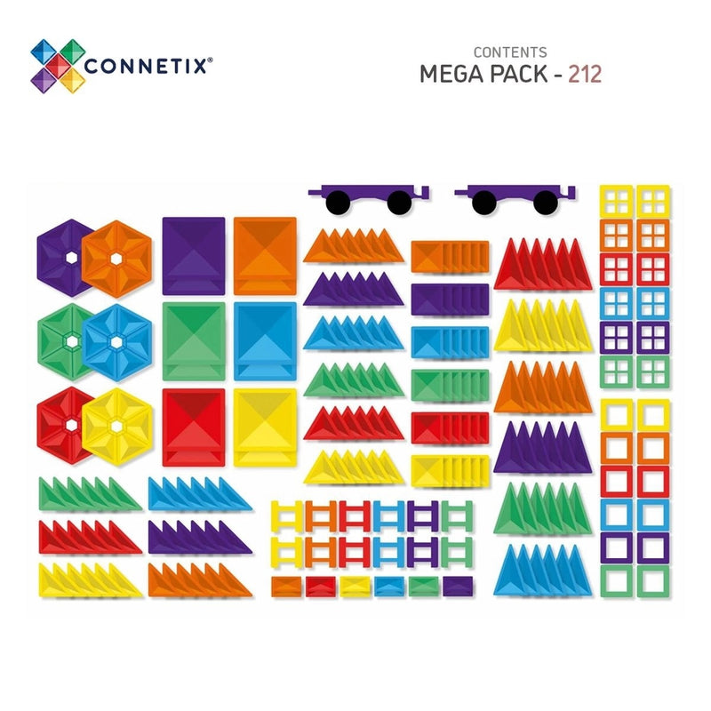 Inhalt Connetix Magnetbausteine Rainbow Mega Pack 212 Teile