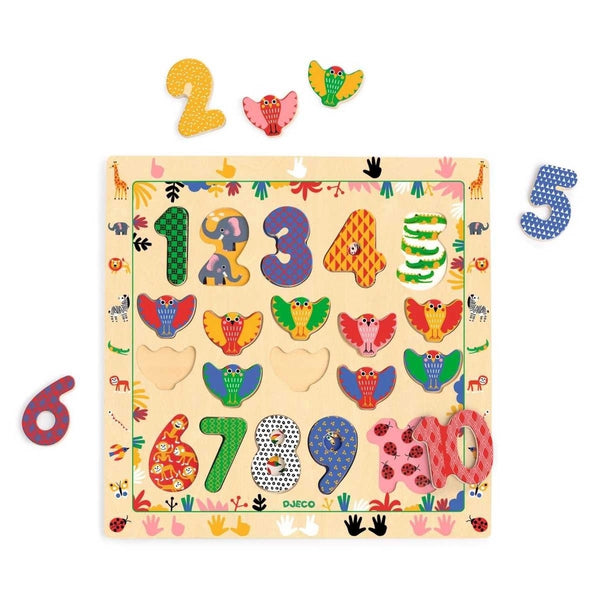 Holzpuzzle Zahlen 1 - 10 von Djeco
