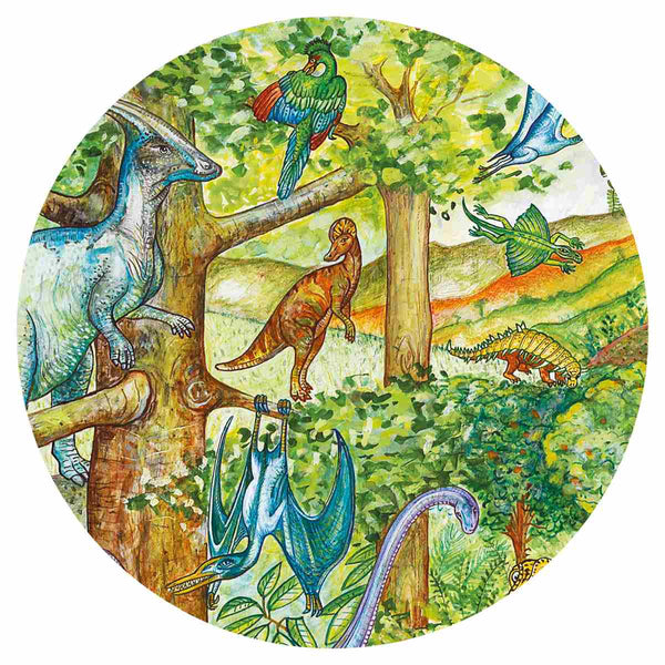 Detail von Verpackung von Wimmelpuzzle Dinosaurier von Djeco