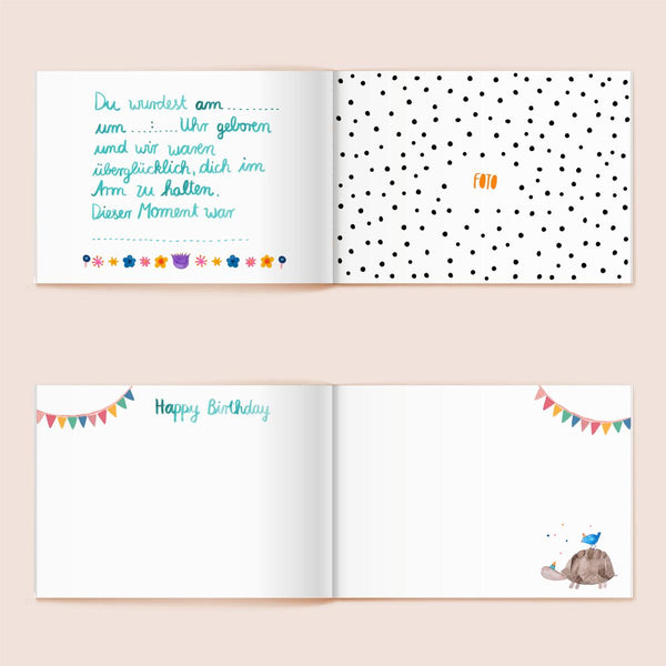 Babybuch Tagbuch von Frau Ottilie_welcome little one_hardvocer_Innenseiten