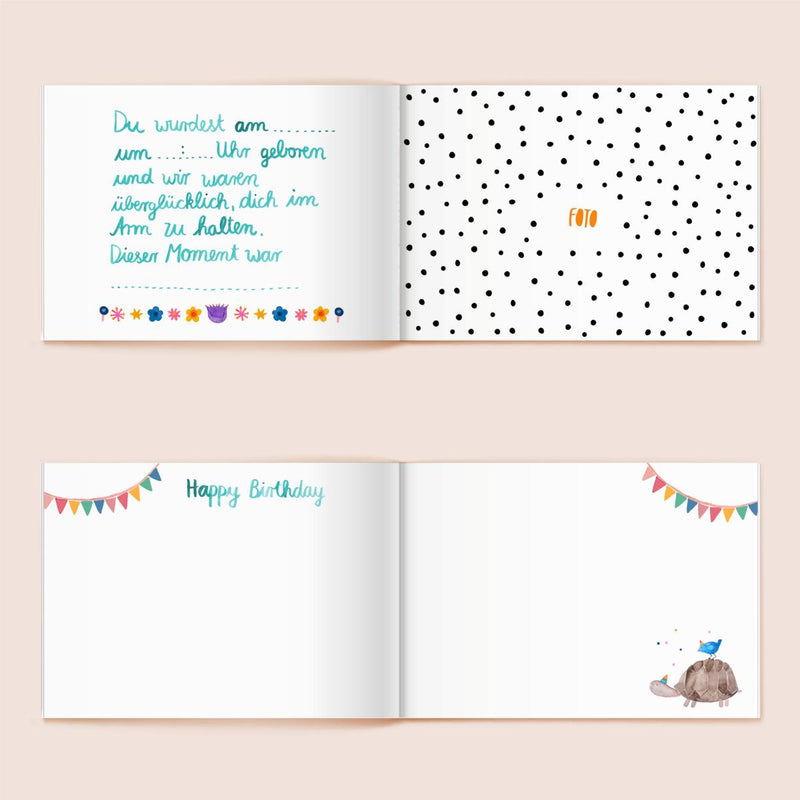 Babybuch Tagbuch von Frau Ottilie_welcome little one_hardvocer_Innenseiten