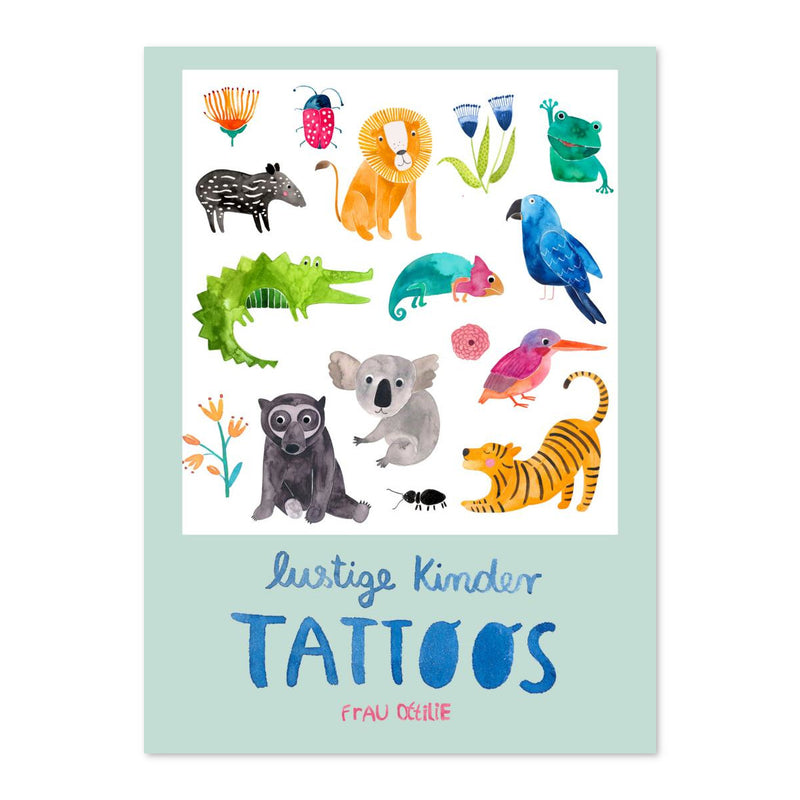 Lustige Kindertattoos von Frau Ottilie_Wilde Tiere