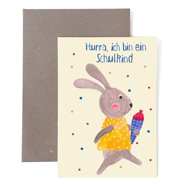 Klappkarte zur Einschulung_Hurra. ich bin ein Schulkind von Frau Ottilie