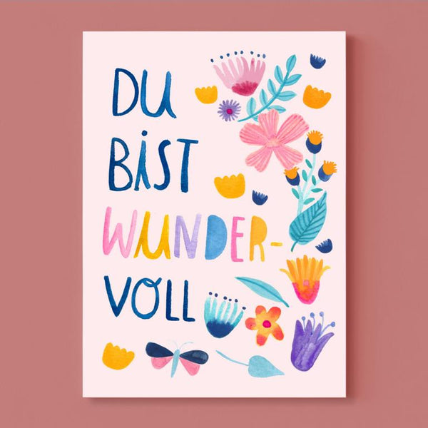 Postkarte | Du bist wundervoll