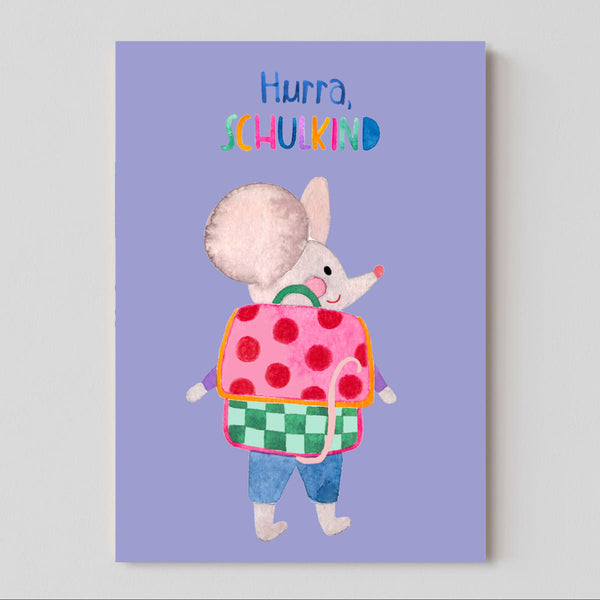 Postkarte zur Einschulung von Frau Ottilie_Hurra, Schulkind