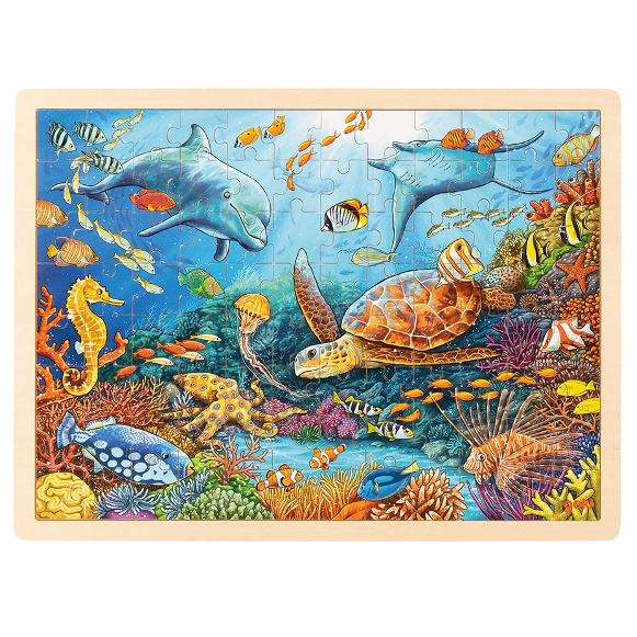 Einlegepuzzle aus Holz mit Great Barrier Reef Motiv von goki