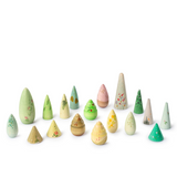 18 handbemalte Forest Tree Holzbäume von Grapat