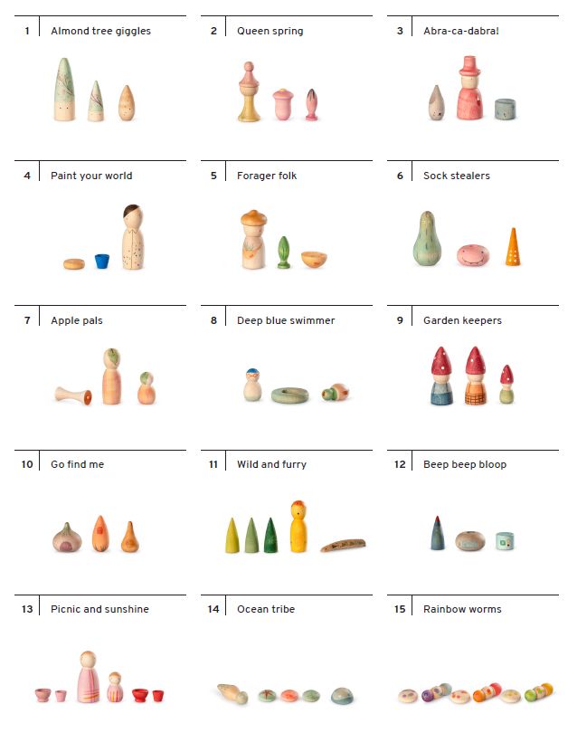 Übersicht Inhalt der 15 unterschiedlichen Lucky Lucky Überraschungsboxen der 4. Edition von Grapat