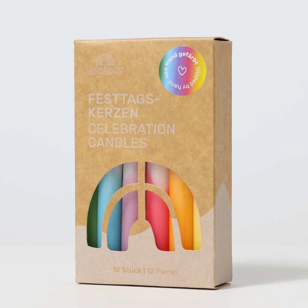 Grimm's Festtagskerzen Dip Dye Regenbogen 12 Stück