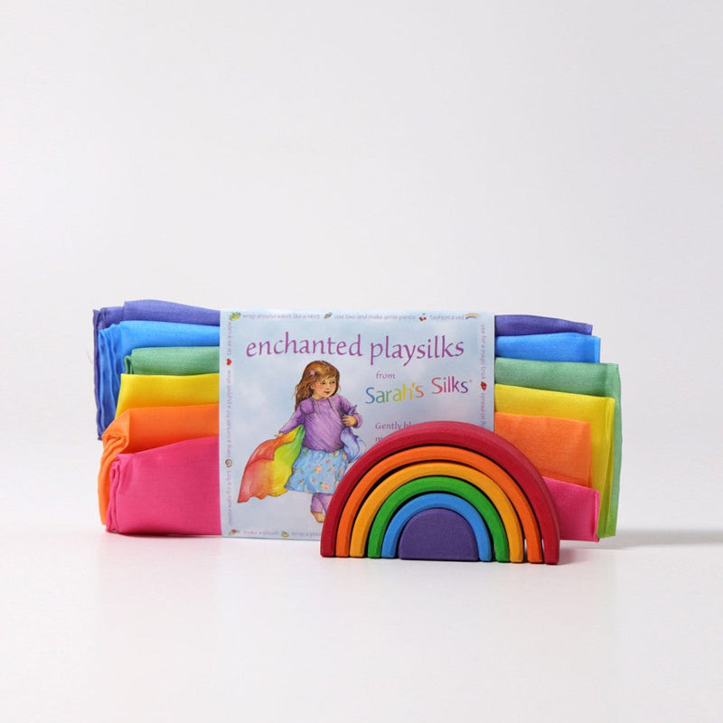 Spielseide Regenbogen von Grimms in Verpackung