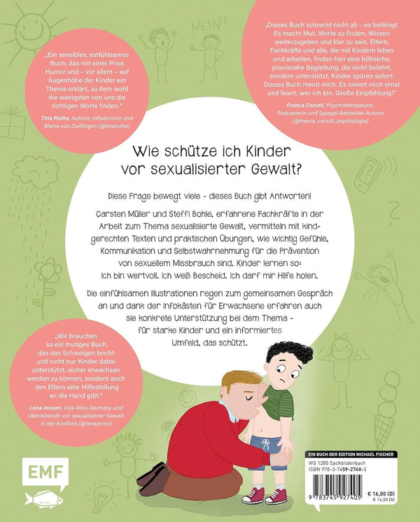 Jetzt mal ehrlich?!: Meine Gefühle, mein Körper, meine Regeln! Ein wirksames Aufklärungsbuch für Kinder zur Prävention von sexuellem Missbrauch von Carsten Müller, Steffi Bohle und Emily Claire Völker_EMF_Rückseite
