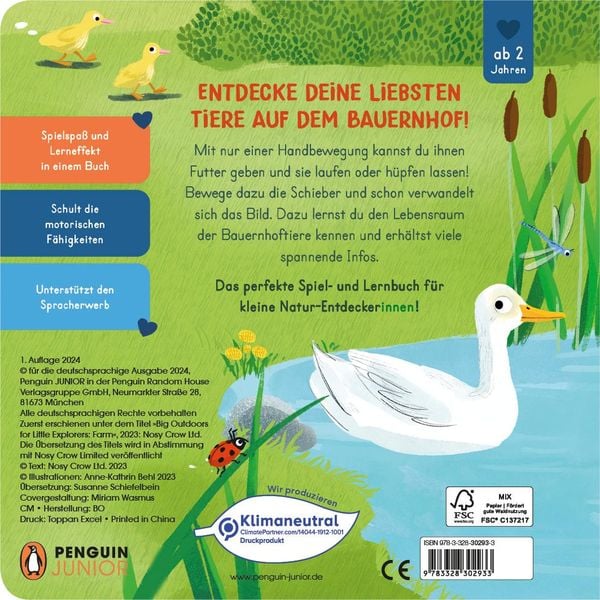 Komm mit nach draußen! - Tiere auf dem Bauernhof von Anne-Kathrin Behl_Penguin Junior_Rückseite