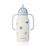 Kimmie Trinkflasche von Liewood im Flugzeug Design "Aviator" von der Seite