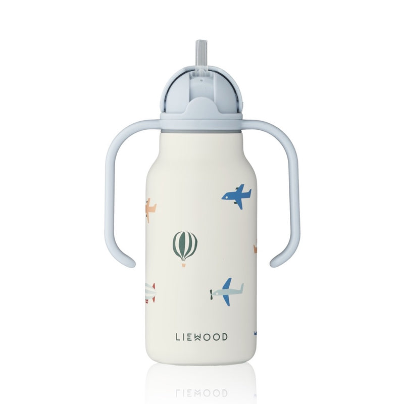 Kimmie Trinkflasche von Liewood im Flugzeug Design "Aviator" von der Seite