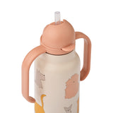 Detailansicht Kimmie Kinder-Trinkflasche von Liewood im Design "Cats and Dogs"