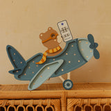 Kinderlampe Vintage Flugzeug von Little Lights in Demin Blue mit Fernbedienung