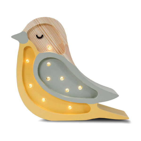 Kinderlampe Vogel in khaki-senf von Little Lights